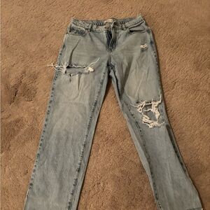 PacSun Light Blue Distressed Straight Leg Jeans